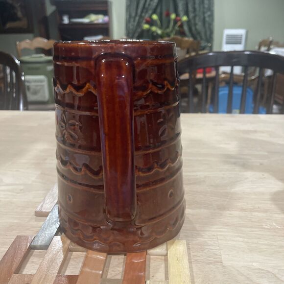 VTG MARCREST Daisy Dot Stoneware Glazed Pottery Pitcher 6” Granny Core Cottage - Picture 3 of 12